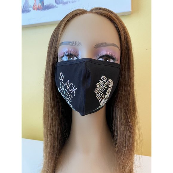Black Lives Matter Mask  AB Color Adjustable Ear L - Picture 2 of 9
